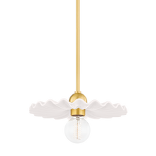 Load image into Gallery viewer, Mitzi H499701-AGB/CCR 1 Light Pendant, Aged Brass/Ceramic Gloss Cream