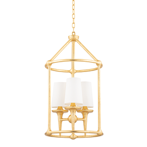 Hudson Valley 6617-GL 3 Light Chandelier, Gold Leaf