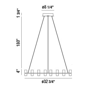 Eurofase 33725-017 Netto Chandelier, Chrome