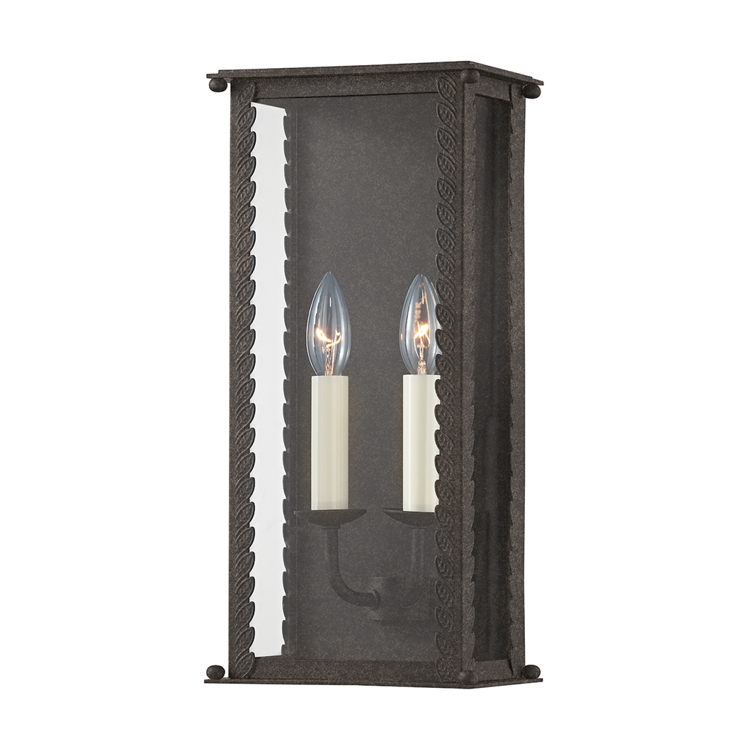 Troy B6712-FRN 2 Light Medium Exterior Wall Sconce, Aluminum And Stainless Steel