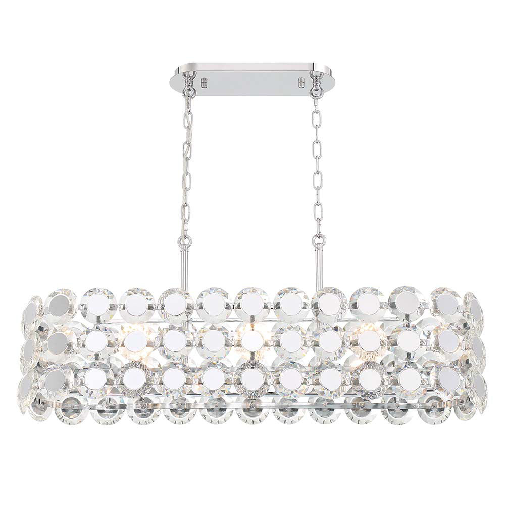 Eurofase 44287-016 Perrene 8 Light Chandelier In Chrome