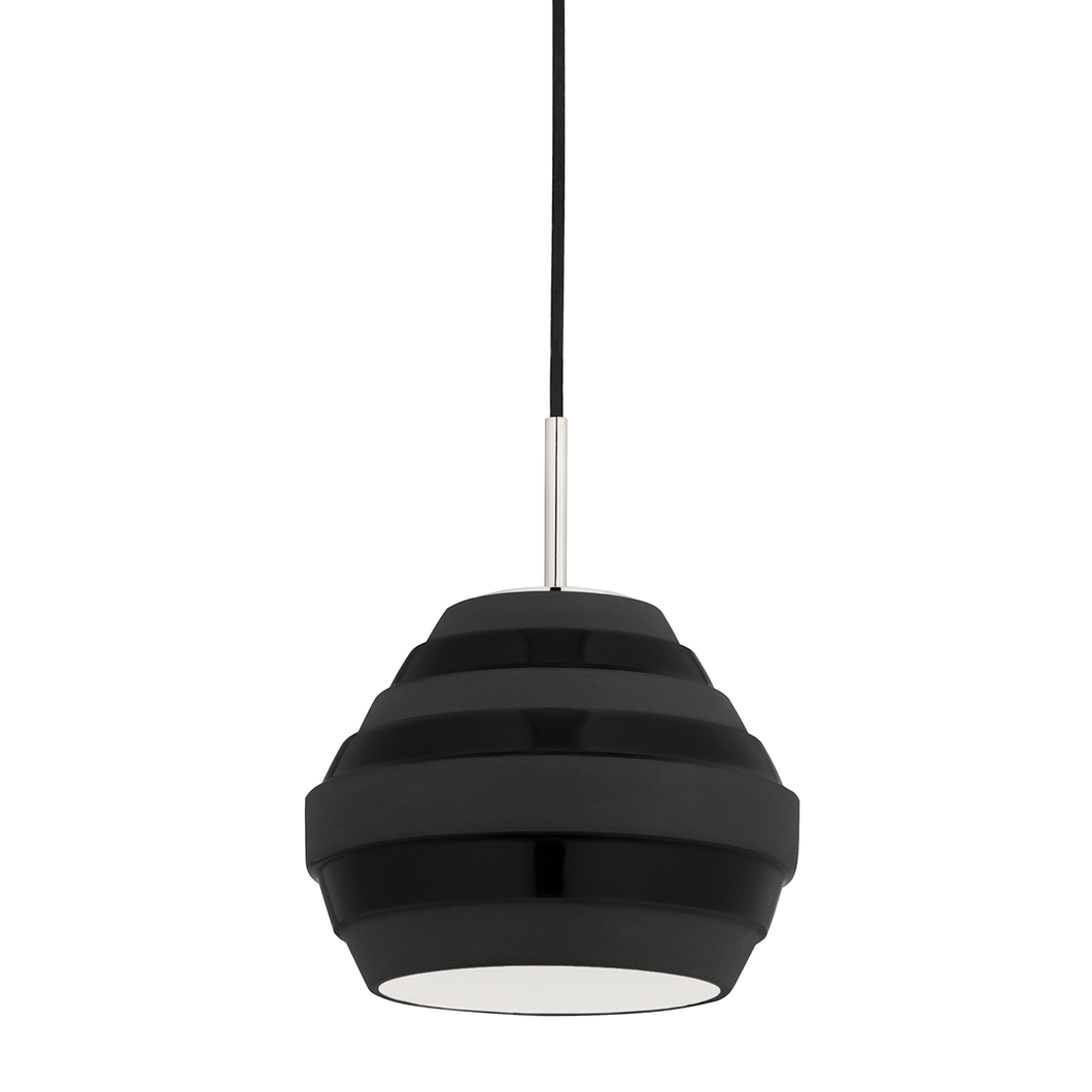 Hudson Valley 1383-Pn/Bk 1 Light Pendant, PN/BK