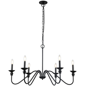 Dainolite CLA-366C-MB 6LT Incandescent Chandelier, MB