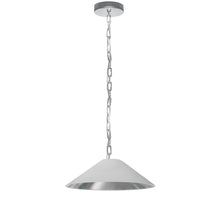 Load image into Gallery viewer, Dainolite PSY-S-PC-691 1LT Incandescent Pendant, PC w/ WH/SLV Shade