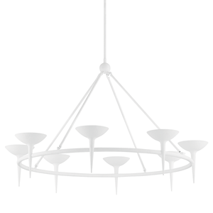 Troy F2608-GSW 8 Light Chandelier, Gesso White