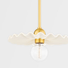 Load image into Gallery viewer, Mitzi H499701-AGB/CCR 1 Light Pendant, Aged Brass/Ceramic Gloss Cream