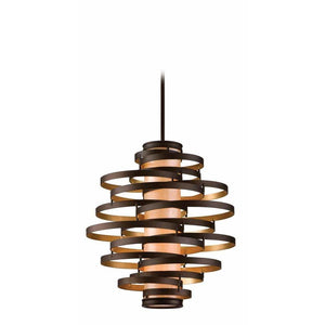 Local Lighting Corbett 113-44-Vertigo 4Lt Pendant Large, BRONZE AND GOLD LEAF Pendant