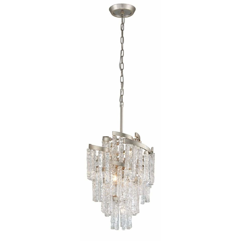 Local Lighting Corbett 243-47-Mont Blanc 7Lt Chandelier, MODERN SILVER LEAF Chandelier