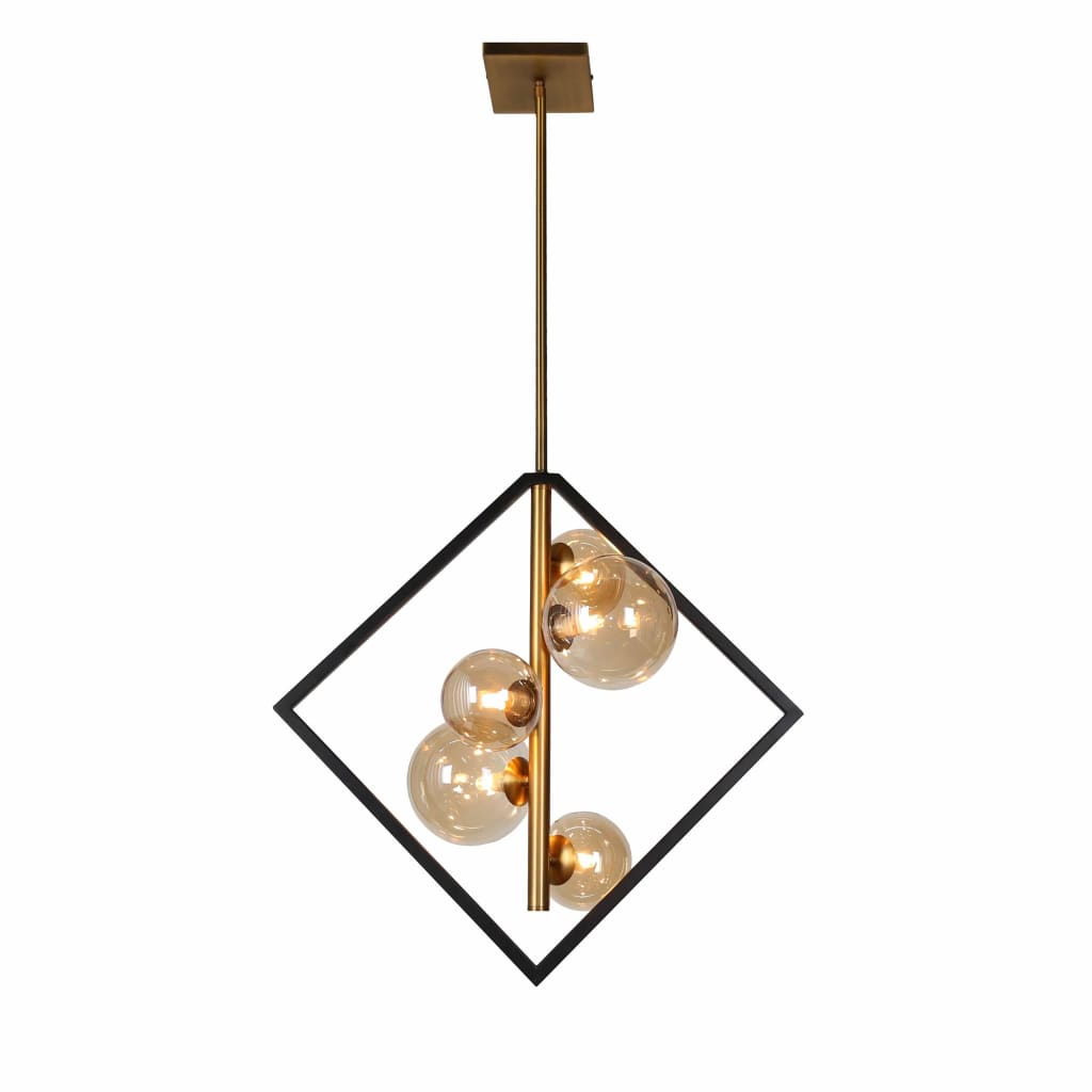 Local Lighting Dainolite GLA-215P-MB-VB 5LT Halogen Pendant MB & VB w/ Champagne Glass Pendant