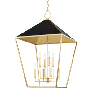 Hudson Valley-5724-Gl/Bk 8 Light Large Pendant Gold 