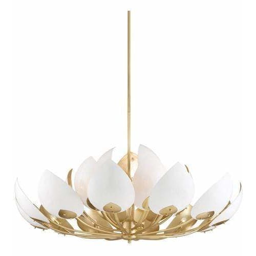 Local Lighting Hudson Valley 5754-Gl/Wh-21 Light Chandelier, GL/WH Chandelier