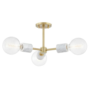 Mitzi H120603-AGB 3 Light Semi Flush Aged Brass - Semi Flush