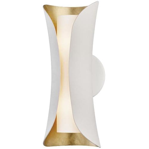 Local Lighting Mitzi H315102-Gl/Wh 2 Light Wall Sconce, GL/WH Wall Sconce